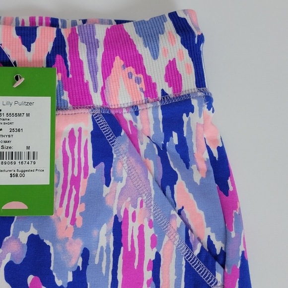 Lilly Pulitzer Amethyst One Too Many 4" Yasmin Knit Terry Shorts Sz M NEW - Picture 7 of 13